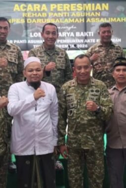 Korem 052/Wijayakrama Resmikan Rehabilitasi Panti Asuhan Ponpes Darussalamah Assalimah, Wujud Nyata Kepedulian TNI bagi Generasi Muda